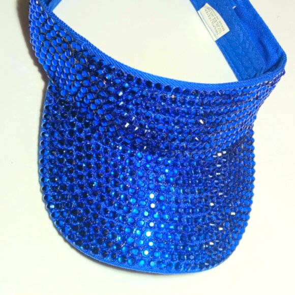 SAPPHIRE RICH NAVY BLUE RHINESTONE SUN VISOR - Picture 5 of 16